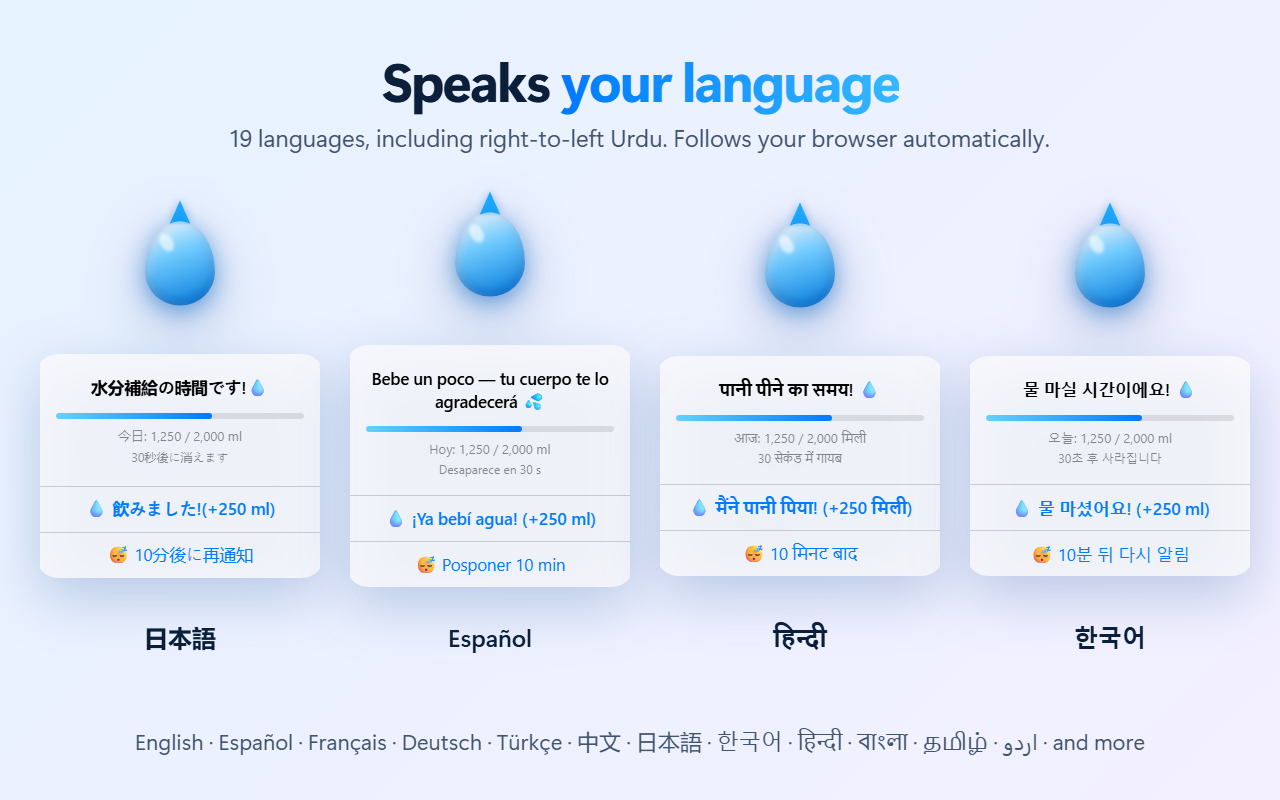 The reminder in several languages